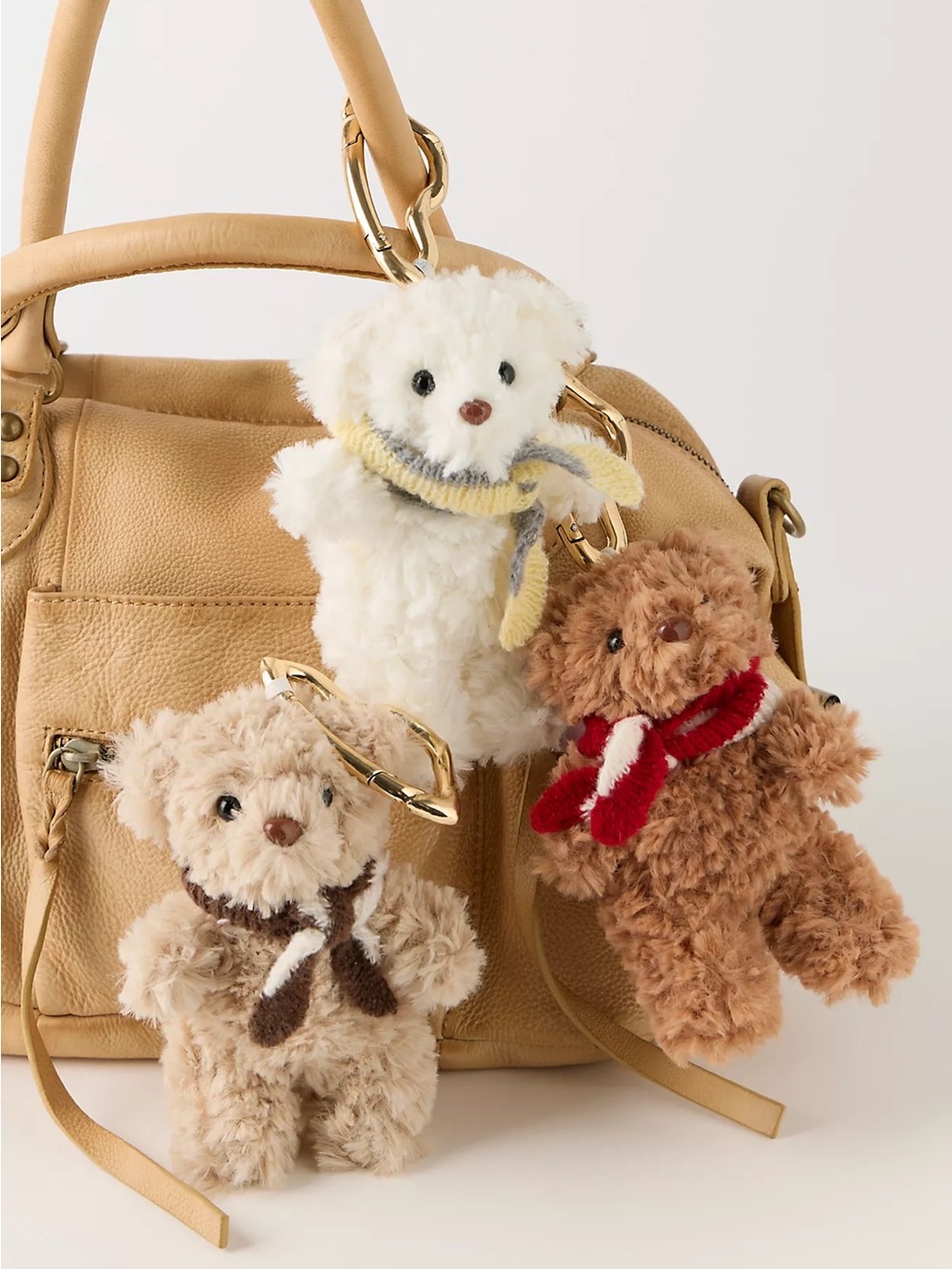 NWOT Free People Fuzzy Bear Bag Charm